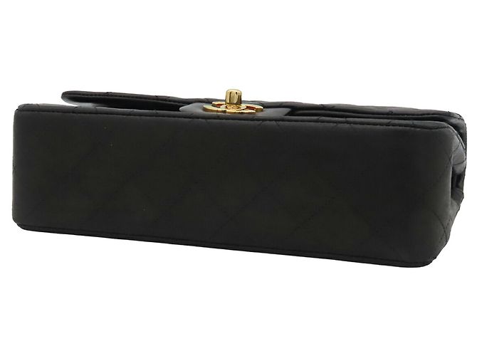 Chanel Black Small Classic Lambskin Double Flap Nero - vista 3
