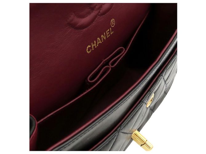 Chanel Black Small Classic Lambskin Double Flap Nero - vista 4