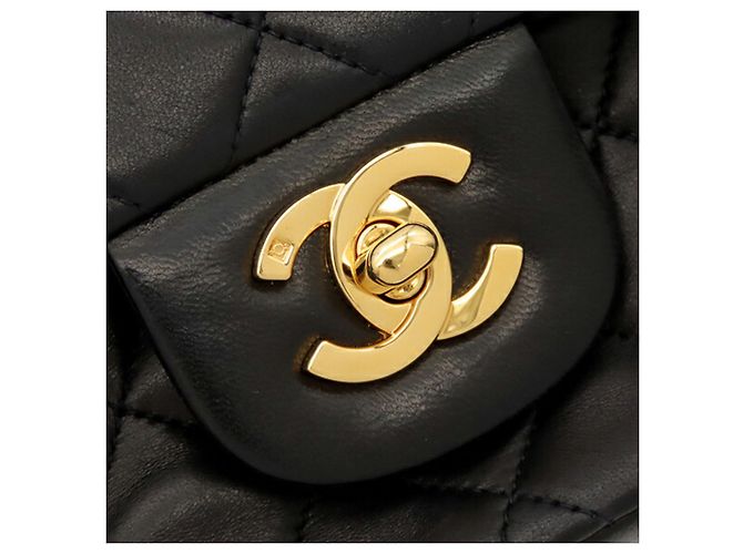 Chanel Black Small Classic Lambskin Double Flap Nero - vista 6