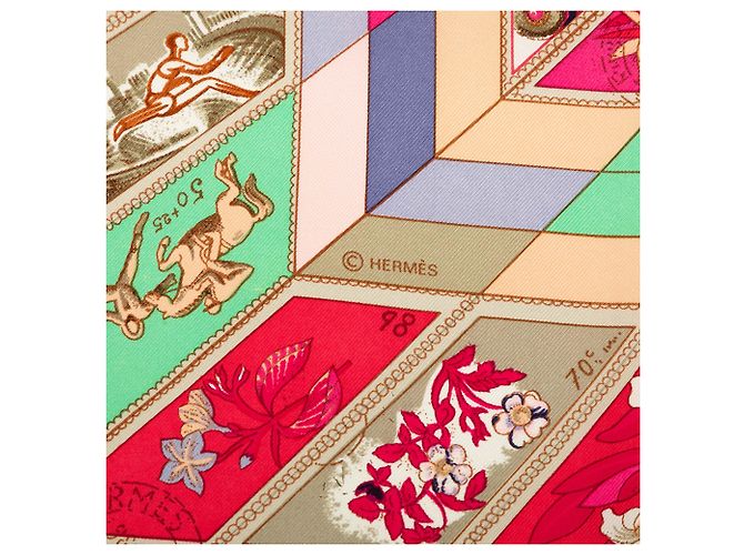 Hermès Brown Correspondance Seidentuch 90 Braun - Ansicht 7