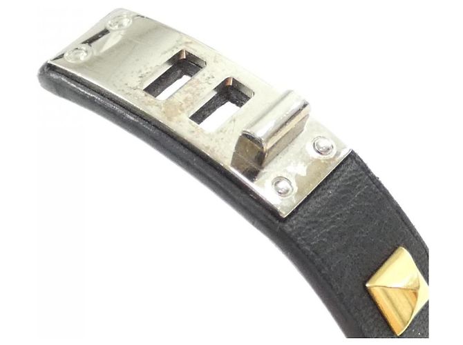 Hermès Pulsera con Colgante Mini Dog Clou Carre Hermes Negro - vista 3