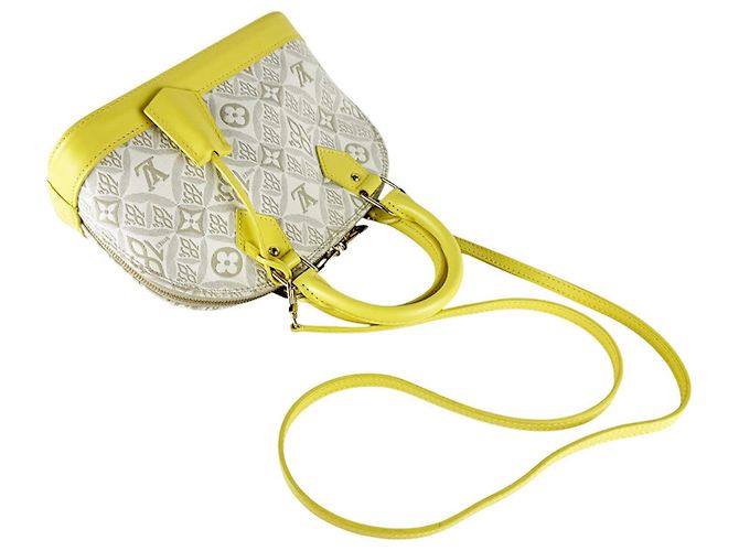 Borsa Louis Vuitton Alma BB Grigio Giallo - vista 10