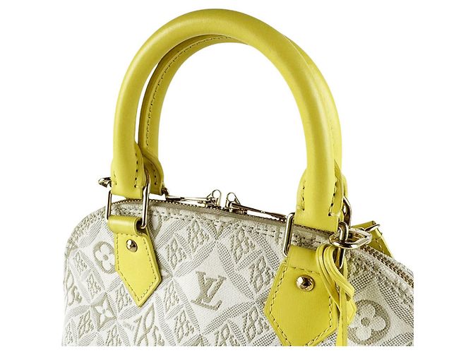 Borsa Louis Vuitton Alma BB Grigio Giallo - vista 11