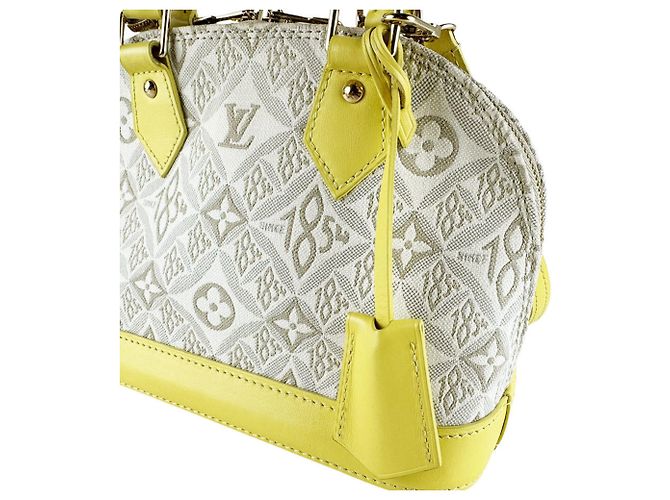 Borsa Louis Vuitton Alma BB Grigio Giallo - vista 12