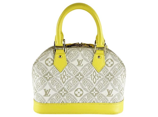 Borsa Louis Vuitton Alma BB Grigio Giallo - vista 3