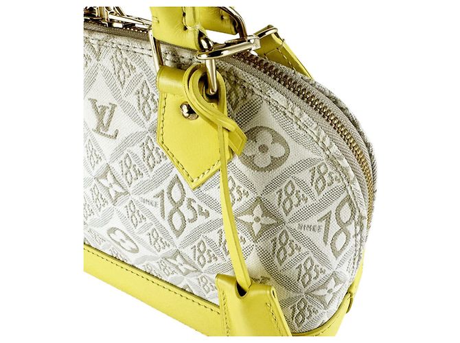 Borsa Louis Vuitton Alma BB Grigio Giallo - vista 6