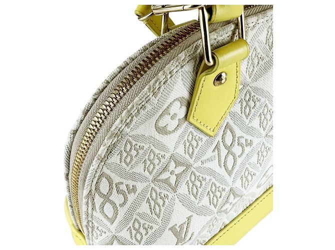 Borsa Louis Vuitton Alma BB Grigio Giallo - vista 7