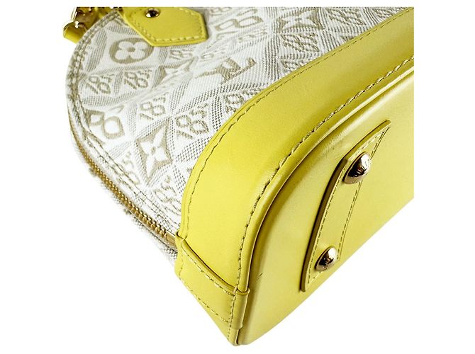 Borsa Louis Vuitton Alma BB Grigio Giallo - vista 9