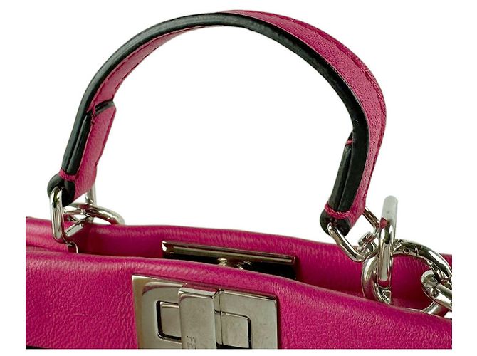 Borsa a tracolla Fendi Micro Peekaboo Rosa - vista 9