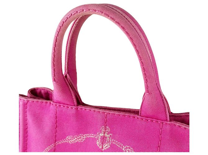 Borsa Prada in tela Canapa rosa - vista 10
