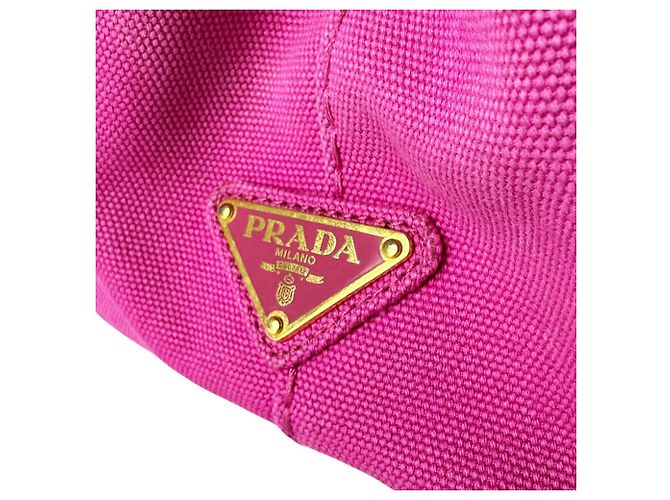 Borsa Prada in tela Canapa rosa - vista 12