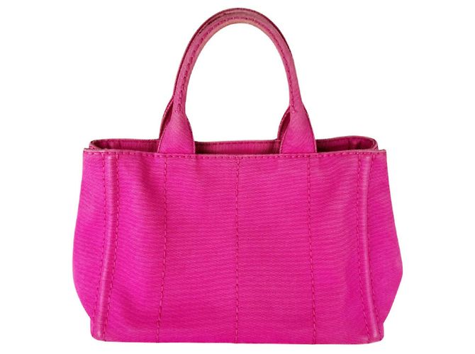 Borsa Prada in tela Canapa rosa - vista 3