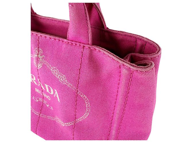 Borsa Prada in tela Canapa rosa - vista 6