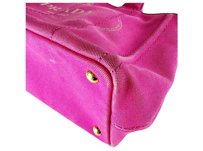 Borsa Prada in tela Canapa rosa - vista 8