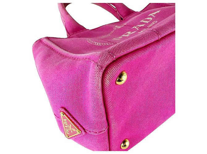 Borsa Prada in tela Canapa rosa - vista 9