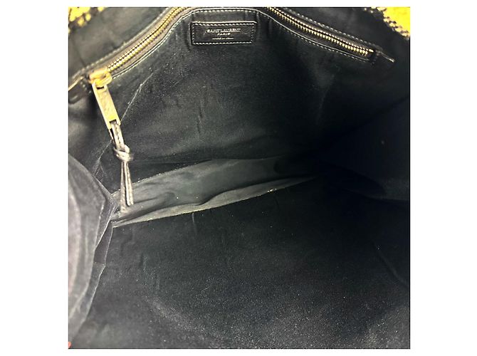 Borsa Tote Saint Laurent Rive Gauche Nero Bianco - vista 11