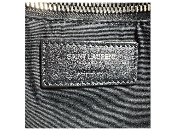 Borsa Tote Saint Laurent Rive Gauche Nero Bianco - vista 12