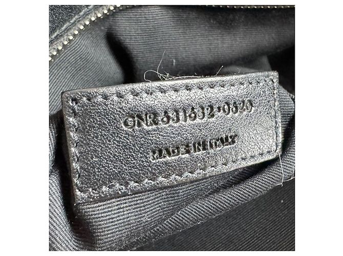 Borsa Tote Saint Laurent Rive Gauche Nero Bianco - vista 13