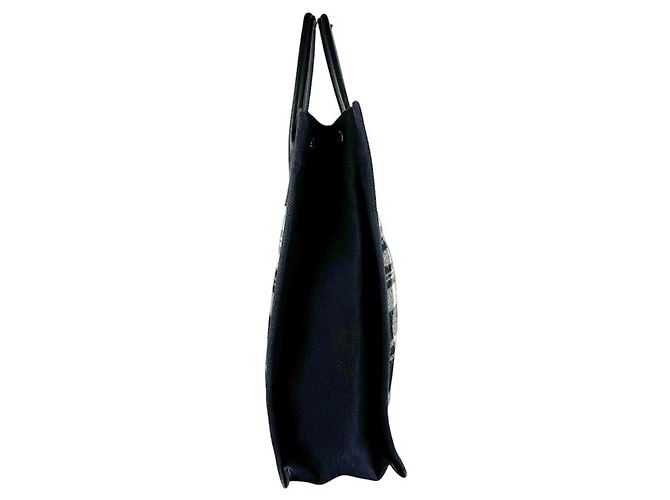 Borsa Tote Saint Laurent Rive Gauche Nero Bianco - vista 2