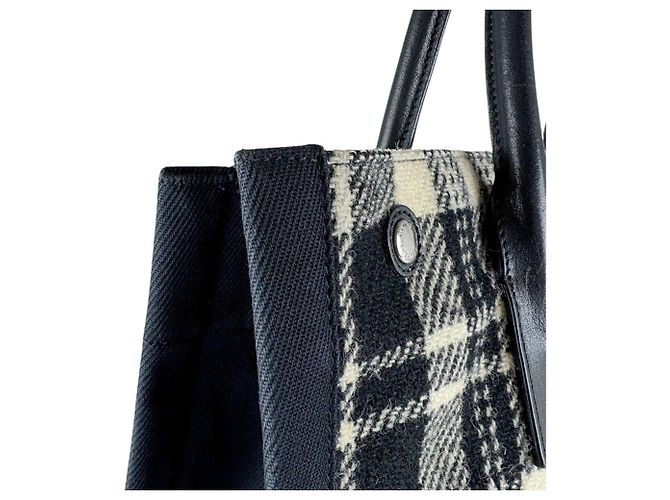 Borsa Tote Saint Laurent Rive Gauche Nero Bianco - vista 6