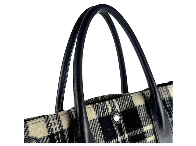 Borsa Tote Saint Laurent Rive Gauche Nero Bianco - vista 9