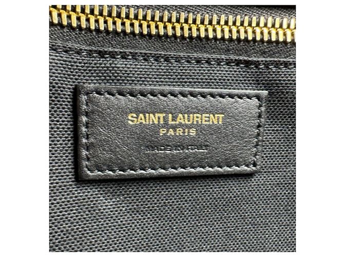 Borsa Tote Saint Laurent - Rive Gauche Nero Beige Crudo - vista 12