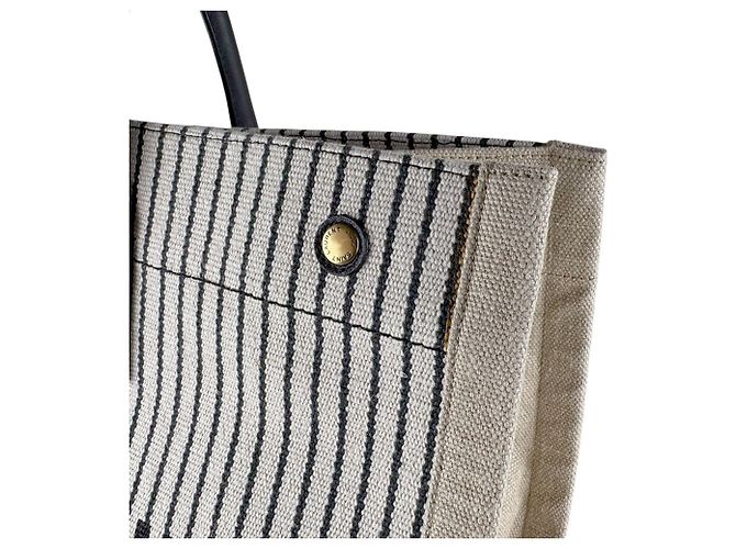Borsa Tote Saint Laurent - Rive Gauche Nero Beige Crudo - vista 5