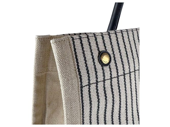 Borsa Tote Saint Laurent - Rive Gauche Nero Beige Crudo - vista 6