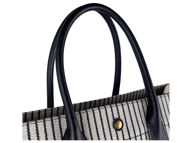 Borsa Tote Saint Laurent - Rive Gauche Nero Beige Crudo - vista 9