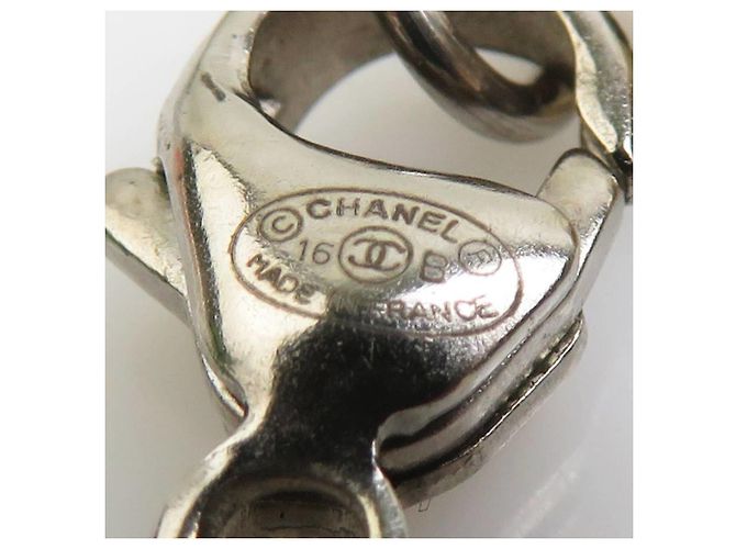 Chanel Halskette mit bunten Strasssteinen Silber Mehrfarben - Ansicht 7