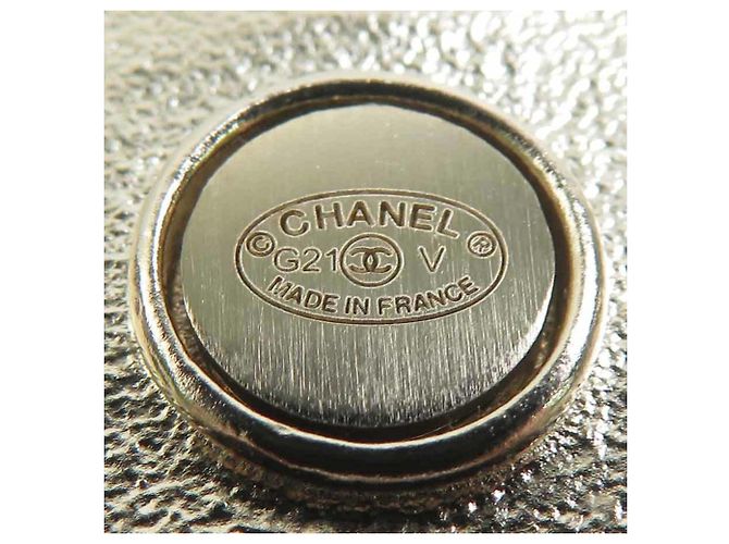 Broche Chanel em ouro e pérolas Rosa Branco Dourado - vista 8