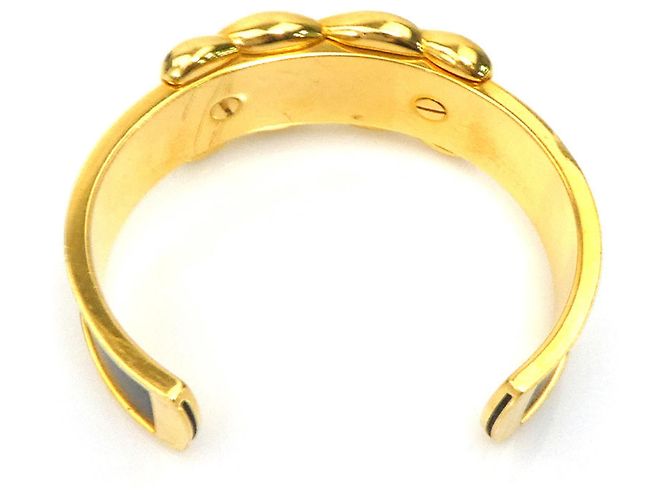 Hermès Bracciale Rigido in Pelle Nera e Oro Hermes Nero D'oro - vista 5