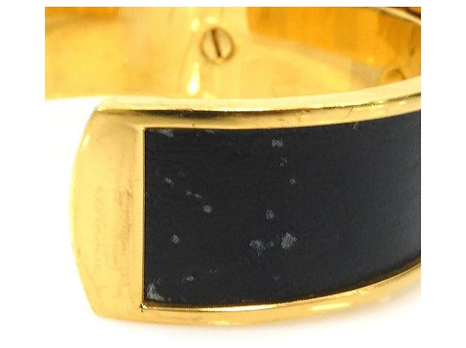 Hermès Bracciale Rigido in Pelle Nera e Oro Hermes Nero D'oro - vista 7