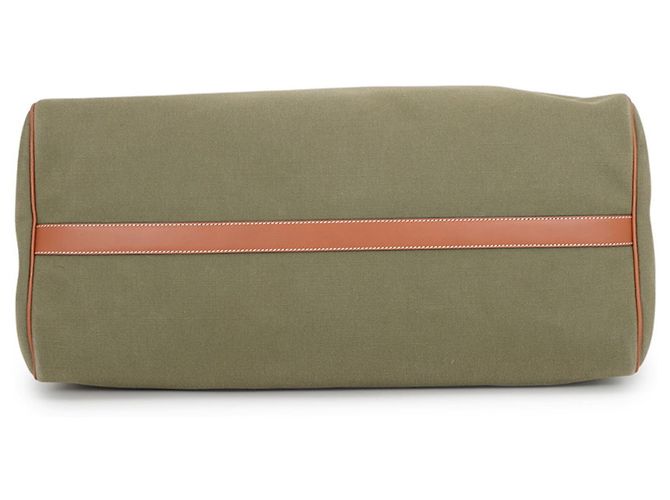 Céline Borsa Boston Celine in tela e pelle Brown Khaki Marrone Cachi - vista 3