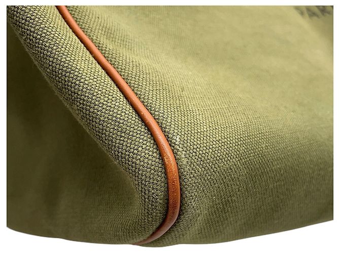 Céline Borsa Boston Celine in tela e pelle Brown Khaki Marrone Cachi - vista 6