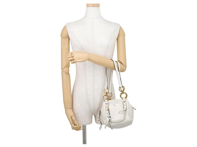 Mini borsa in pelle Prada Dangle Bianco - vista 4