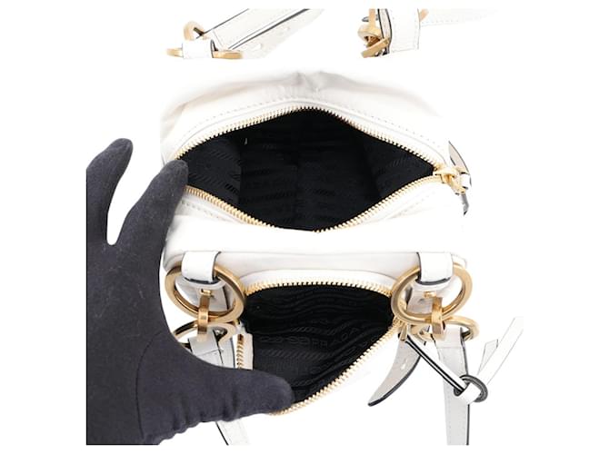 Mini borsa in pelle Prada Dangle Bianco - vista 5