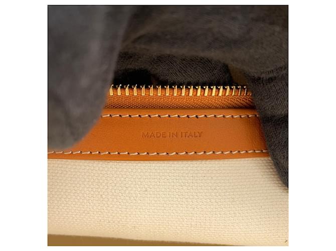 Céline Celine Horizontal Cabas Canvas Tragetasche Braun Roh - Ansicht 12