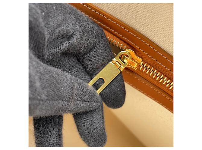 Céline Celine Horizontal Cabas Canvas Tragetasche Braun Roh - Ansicht 6