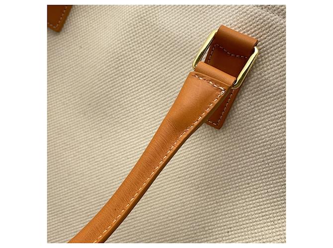 Céline Celine Horizontal Cabas Canvas Tragetasche Braun Roh - Ansicht 7