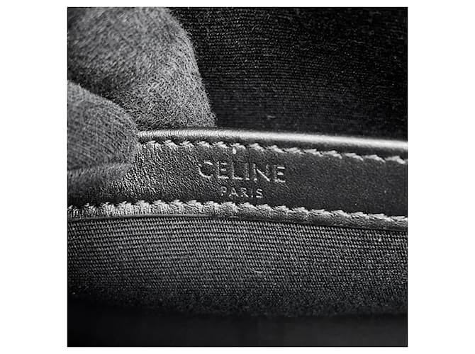 Céline Celine Triomphe Horizontal Medium Schultertasche Schwarz Weiß - Ansicht 14