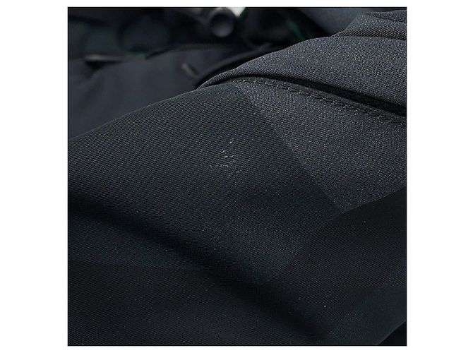 Zaino Prada in nylon e pelle nero e verde - vista 8