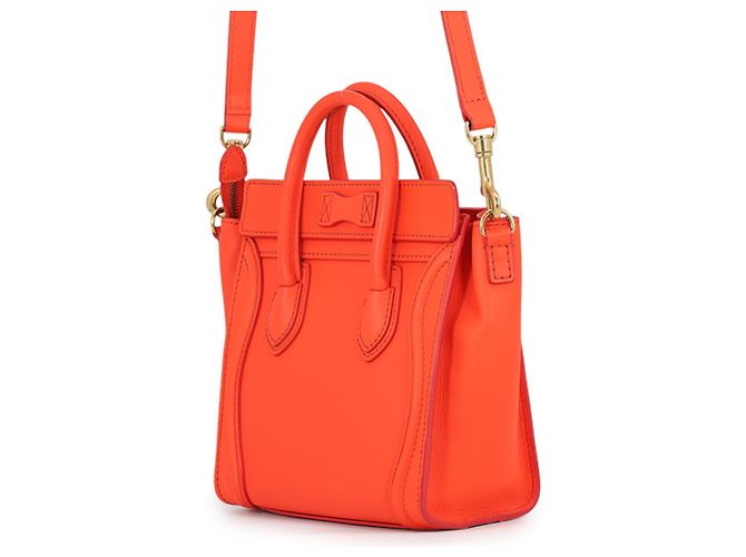 Céline Borsa a mano Celine Luggage Nano Shopper Arancione - vista 2