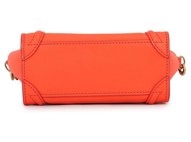 Céline Borsa a mano Celine Luggage Nano Shopper Arancione - vista 3
