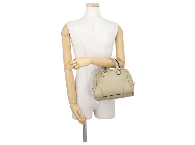 Borsa a mano in pelle Loewe Amazona 75 Beige - vista 4