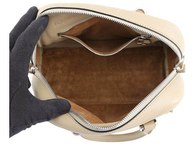 Borsa a mano in pelle Loewe Amazona 75 Beige - vista 5