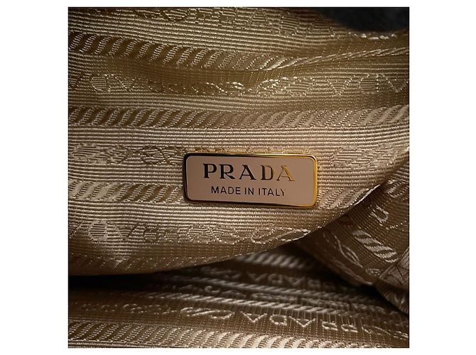 Borsa a mano Prada in pelle beige - vista 11