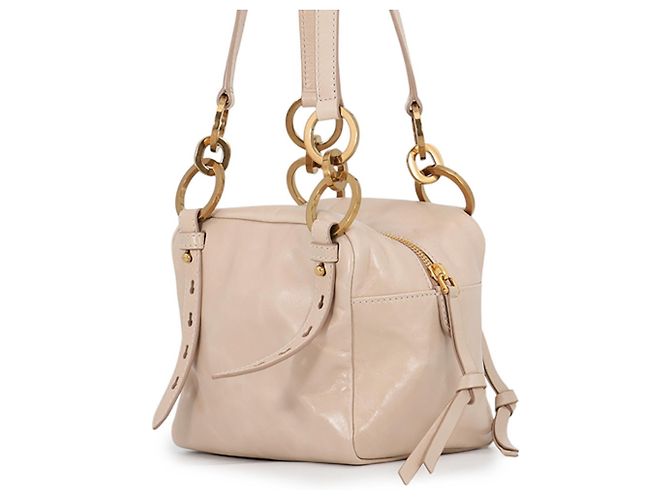 Borsa a mano Prada in pelle beige - vista 2