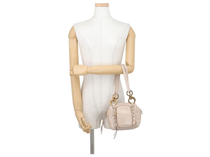 Borsa a mano Prada in pelle beige - vista 4