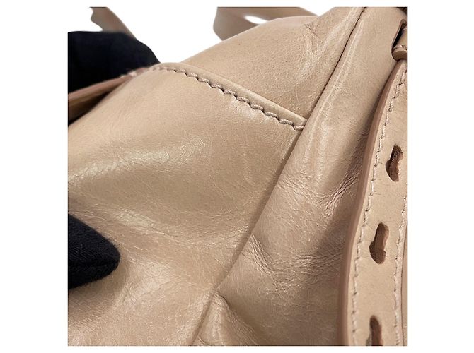 Borsa a mano Prada in pelle beige - vista 6